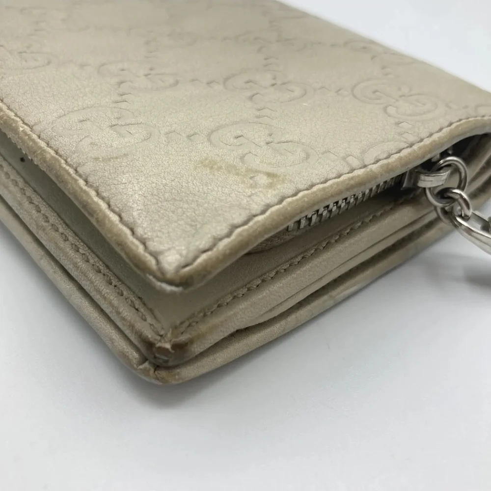 🤍🔹️GUCCI🔹️ purse long Cow Leather wallet Guccissima ivory - Picture 9 of 17